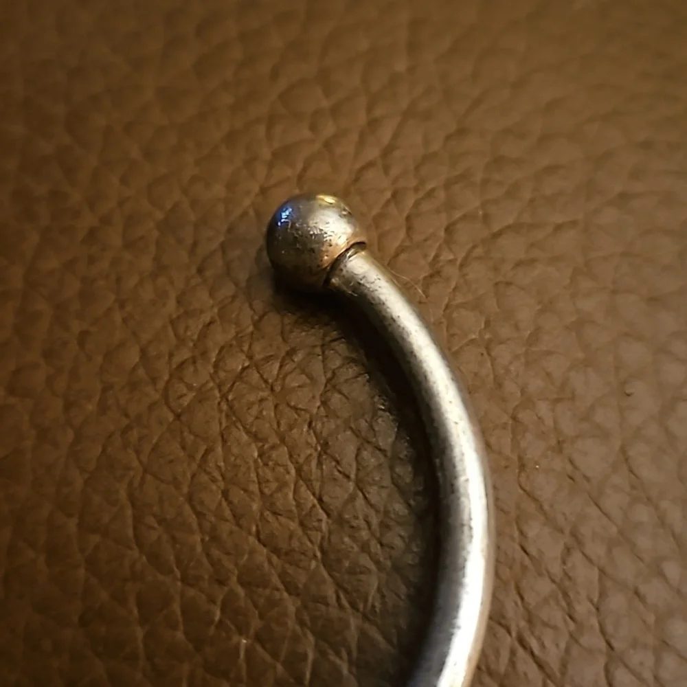 3/$30 Vintage Small Silvertone Blue Gem Cuff Bracelet
